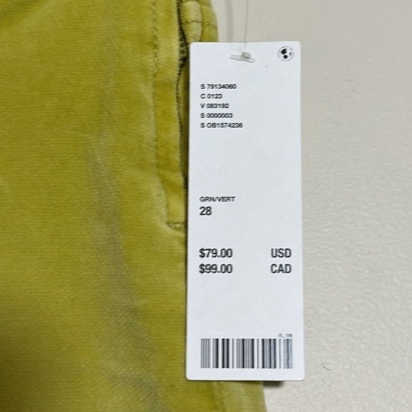 Urban Outfitters Velvet Ruched V-Front Flare Pants in Green - Chartreuse Sz. 28 - Picture 14 of 14